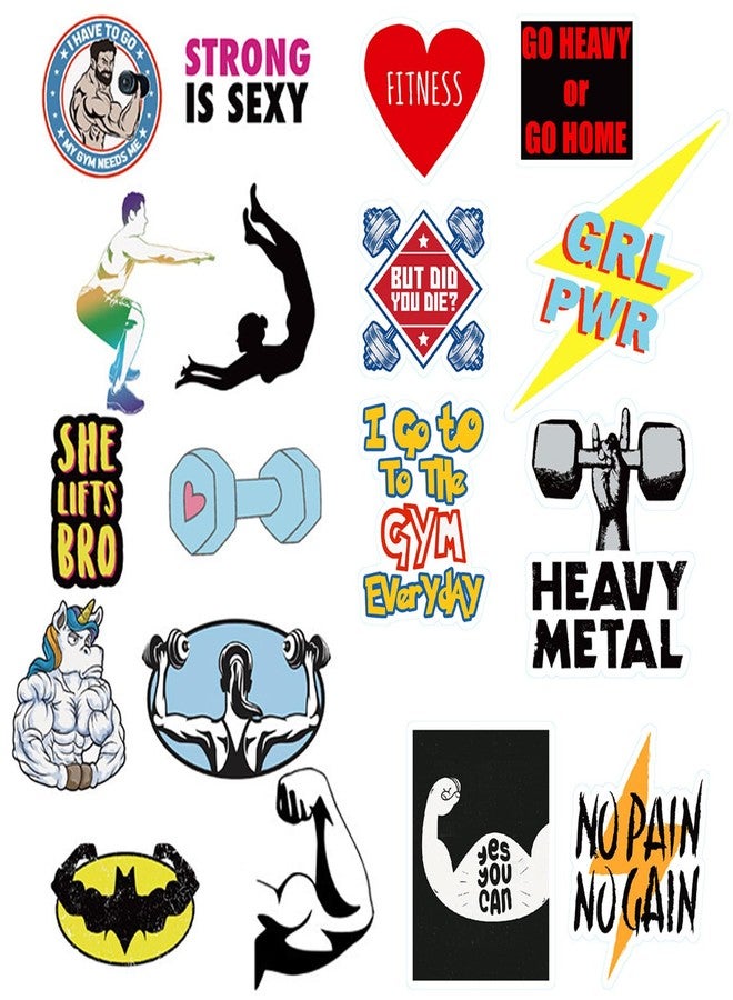JOFONY 100PCS Fitness Stickers,Cute Weightlifting Fitness Sport Vinyl Waterproof Decals for Gym Water Bottle Laptop Birthday Gift Supplies - Image 3